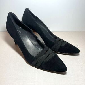 Stuart Weitzman Black Suede Pumps Pointed Toe Heels Stiletto Womens Size 9.5